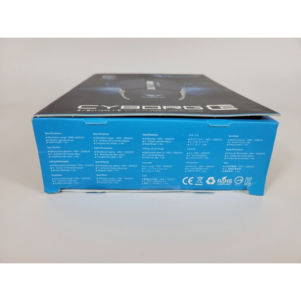 Alcatroz Cyborg 2 Pro 5 Button 2 Way Click PC Computer Laptop Gaming Mouse Black - Picture 11 of 11